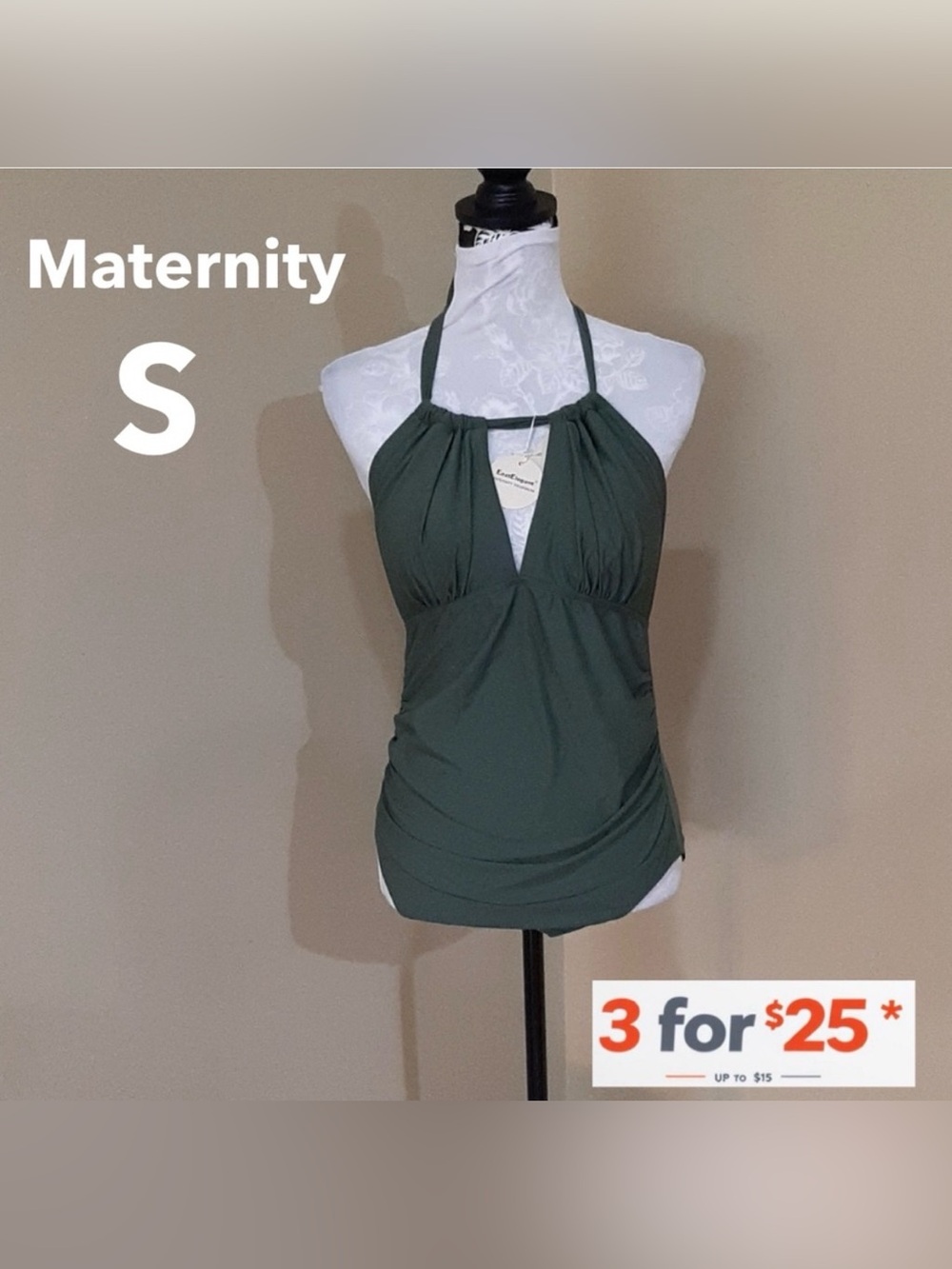 Maternity swimsuit by East Elegant size small in Army Greet